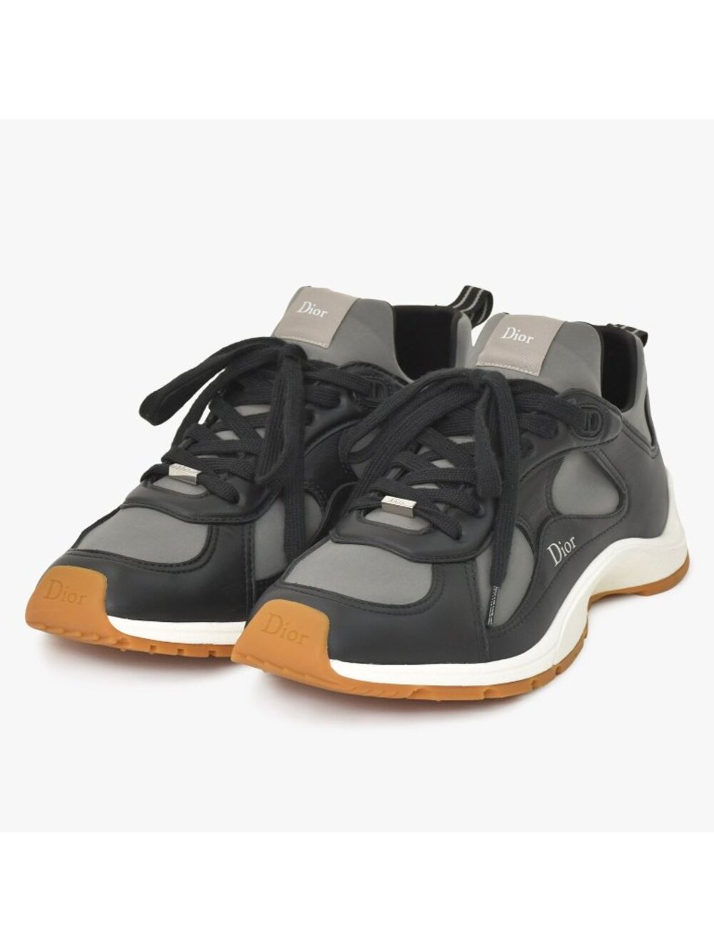 Dior Mile Sneakers Smooth Lambskin Neoprene Black White Brown